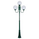 Lisbon Triple 30cm Spheres Curved Arms Tall Post Light - Green Finish / E27 Lisbon Triple 30cm Spheres Curved Arms Tall Post Light - Green Finish / E27